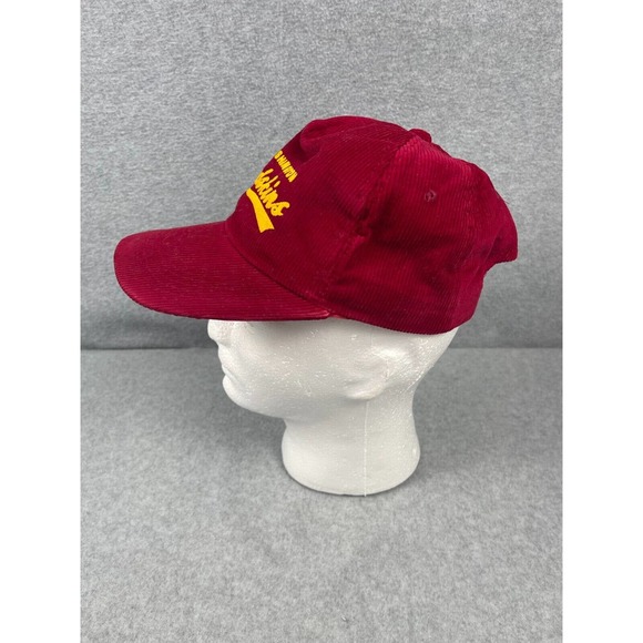 Vintage Washington Redskins Corduroy Snap Back Hat NFL Baseball Cap Red - Picture 2 of 6